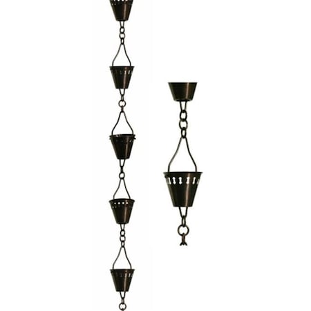 Patina Products Patina Products 8.5ft. Antique Copper Shade Cup Rain Chain  R257 R257